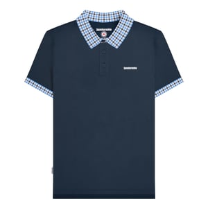 Lambretta Heren SS25 Gingham Big & Tall Poloshirt (Navy)
