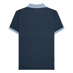 Lambretta Heren SS25 Gingham Big & Tall Poloshirt (Navy)