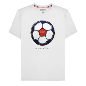 Lambretta Heren Target Groot & Lang Voetbal T-shirt (Wit)