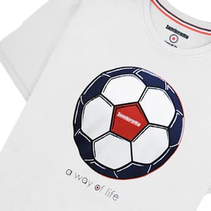 Lambretta Heren Target Groot & Lang Voetbal T-shirt (Wit)