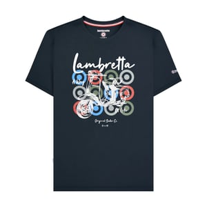 Lambretta Heren Scooter Brand Big & Tall T-Shirt (Marine)