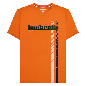 Lambretta Heren SS25 Racing Stripe Big & Tall T-Shirt (Oranje)