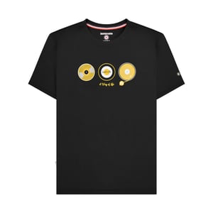 Lambretta Heren Vinyl Groot & Lang T-Shirt (Zwart)