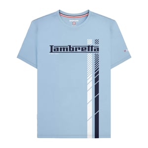 Lambretta Heren SS25 Racing Stripe Big & Tall T-Shirt (Hemelsblauw)