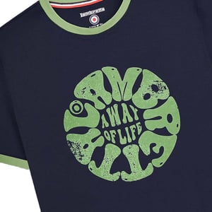 Lambretta Heren SS24 Ringer Festival T-Shirt (Marine)