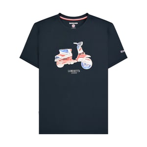 Lambretta Heren AW24 Scooter Vlag Big & Tall T-Shirt (Navy)