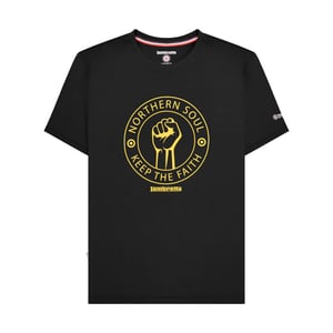 Lambretta Heren Northern Soul Groot & Lang T-shirt (Zwart/Goud)