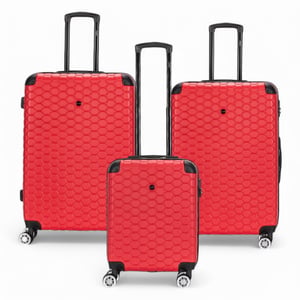 Uitbreidbare rode harde ABS 8-wiel bagage reiskoffer handbagage vakantie koffer
