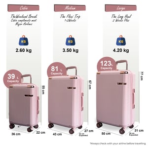 Uitbreidbare roségouden harde koffer met 8 wielen voor op reis