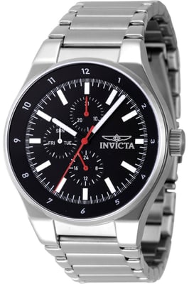 Invicta Racing 47547 Heren Horloge - Quartz Uurwerk - Roestvrij Staal met zwarte Wijzerplaat - 44mm