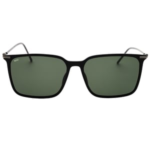 Hugo Boss groene lens dunne benen zwarte zonnebril