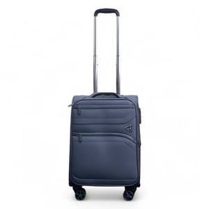 Zachte koffer in de cabine, grijs, 55 x 37 x 20 cm, nylon koffer, geschikt voor Easyjet, Ryanair