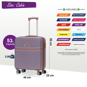 Sterke ABS hardshell handbagagekoffer 56 x 45 x 25 cm Bagage geschikt voor British Airways