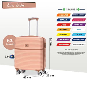 Sterke ABS hardshell handbagagekoffer 56 x 45 x 25 cm Bagage geschikt voor British Airways
