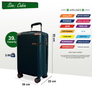 Harde koffer 55 x 36 x 22 cm PC koffer Bagage geschikt voor Easyjet, Ryanair