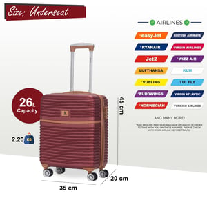 ABS Hardshell Onderstoel Cabinekoffer 45 x 35 x 20 cm Bagage Geschikt voor Easyjet