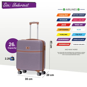 ABS Hardshell Onderstoel Cabinekoffer 45 x 35 x 20 cm Bagage Geschikt voor Easyjet