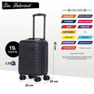 ABS Hardshell Onderstoel Cabinekoffer 45 x 25 x 20 cm Bagage Geschikt voor Rynair