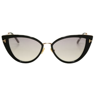 Tom Ford Anjelica-02 Smoke Mirror Lens Glanzend zwarte zonnebril