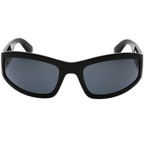 Moschino grijze lens gewaagd logo zwarte zonnebril