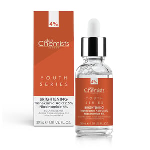 skinChemists Jeugdserie Tranexaminezuur 2,5%, Niacinamide 4% Verhelderend Serum 30ml