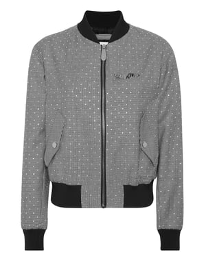 Cropped Bomber Pied De Poule