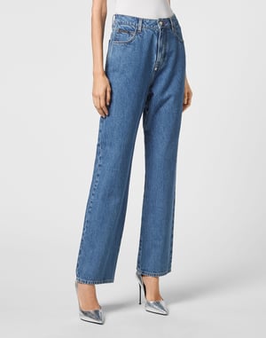 Denim Broek Losjes Iconic Plein