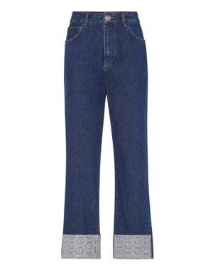 Denim Trousers Loose Fit Cufffed Monogram