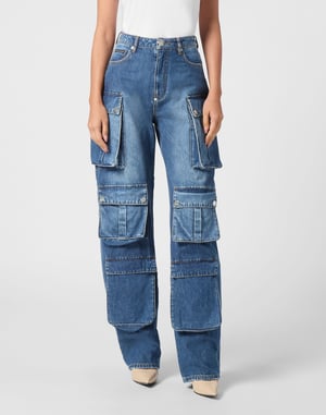 Denim Cargo Trousers