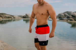 Zwemshort voor heren met patroonstrepen