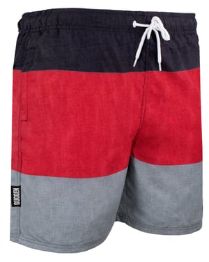 Zwemshort voor heren met patroonstrepen rood