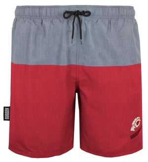 Zwemshort voor heren met patroonstrepen rood