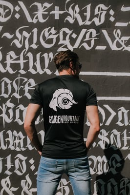 Heren Fitness Functioneel T-shirt met Logo Sport Outdoor Zwart