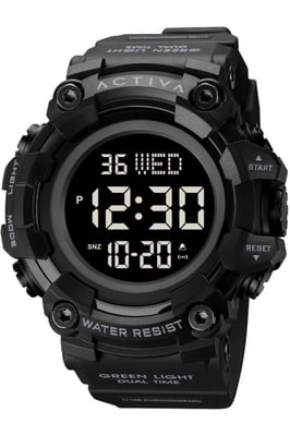 Activa X Invicta Digital ACW1968-003 Heren Horloge - Quartz Uurwerk - Plastic met zwarte Wijzerplaat - 56mm