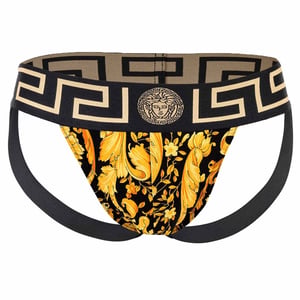 Versace Stretch Organic Jersey Barocco All Over New Logo Jockstrap