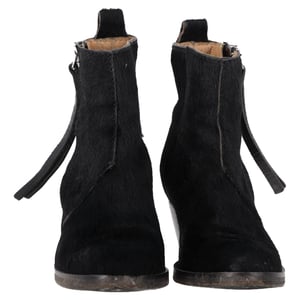 Acne Studios Rits Enkelboots in Zwart Ponyhaar