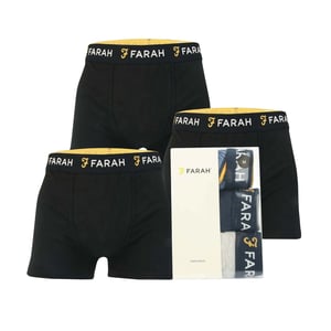 Farah Heren Saginaw Boxershorts (Set van 3) (Zwart)