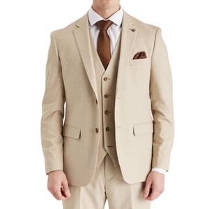 Beige lichtgewicht zomerblazer met één rij knopen voor heren