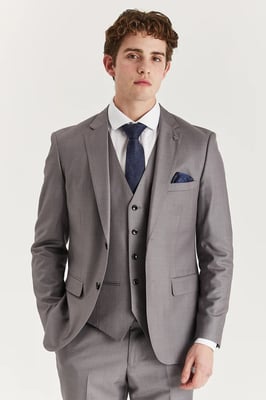 Heren grijs maatpak blazer formeel jasje
