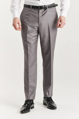 Heren grijze getailleerde broek, slim formeel
