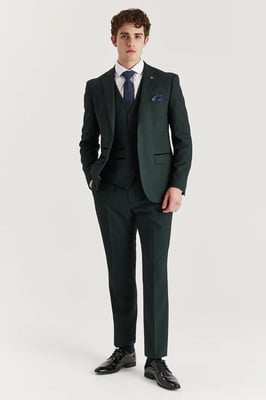Groene heren pantalon Prince of Wales formele broek