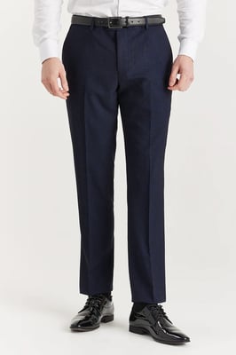 Heren marineblauwe kostuumbroek Prince of Wales formele broek