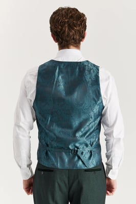 Heren Groen Pak Vest Prince of Wales Formeel Vest