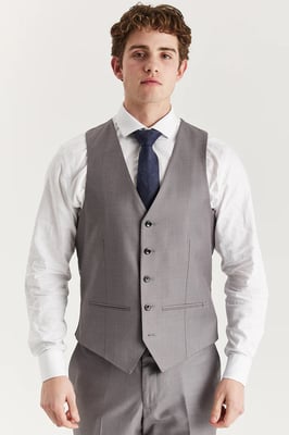 Heren grijs getailleerde gilet, slim formeel vest