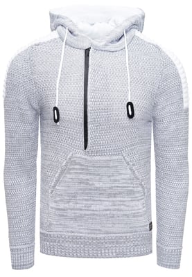 Chunky contrasterende hoodie met 1/2 rits
