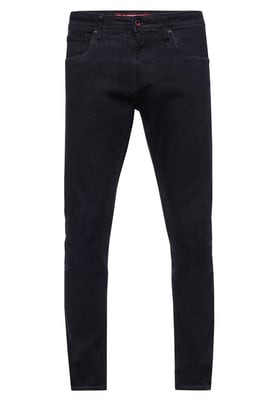 Zwarte denim jeansbroek "MELVIN" slim fit katoen-stretch