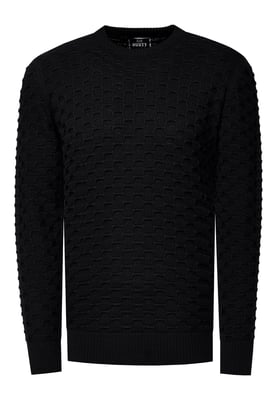 Chunky patroon effen kleur trui met ronde hals