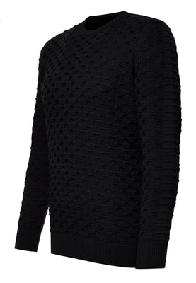 Chunky patroon effen kleur trui met ronde hals