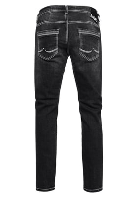 Jeansbroek "NISHO" straight fit biker katoen stretch