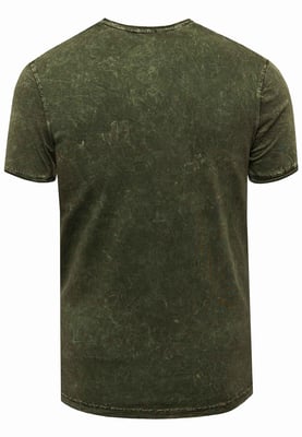 Olie-gewassen T-shirt met knoopjes aan de zijkant en prints